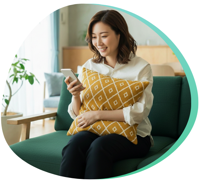 AIチャットボットを使う女性のイメージ